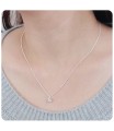 Beautiful Crystal Shape Silver Necklace SPE-1294-5